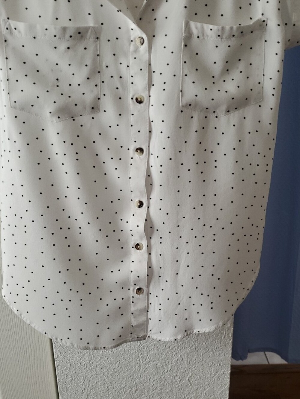 Jachs White Short-Sleeve Polka Dot Button-Up Top - Picture 5 of 7